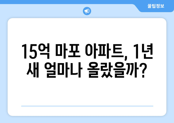 마포구 아파트 가격 급등: 15억대 물건의 1년 변화 추이 분석