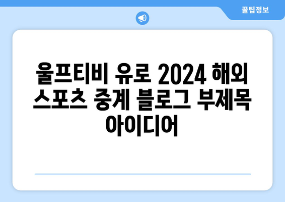 울프티비 유로 2024 해외 스포츠 중계