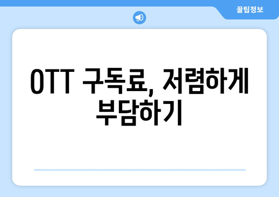 누누티비 대신 OTT 저렴하게 구독하는 방법