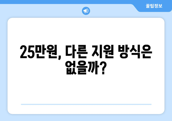 전국민 25만원 민생 지원금 신청, 필요한가?