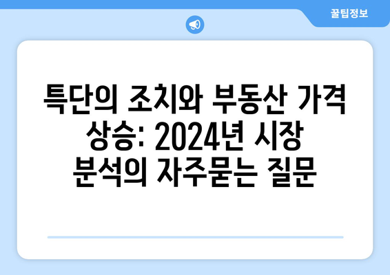 특단의 조치와 부동산 가격 상승: 2024년 시장 분석