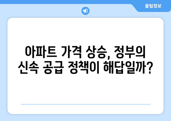 아파트값 상승에 대한 정부의 신속 공급 정책 심층 분석