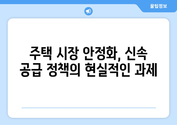 아파트값 상승에 대한 정부의 신속 공급 정책 심층 분석