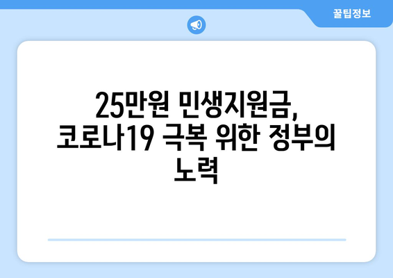 코로나19로 인해 경제에 도움이 되는 25만원 민생지원금