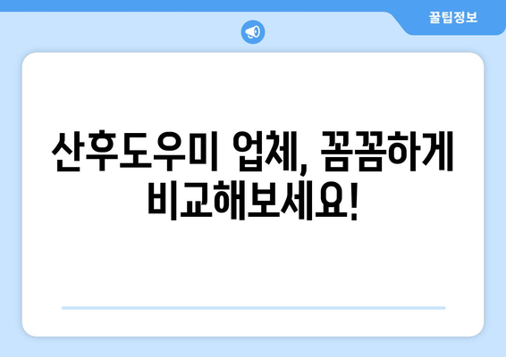 산후도우미 업체 선정 및 복지로 정부 지원 안내