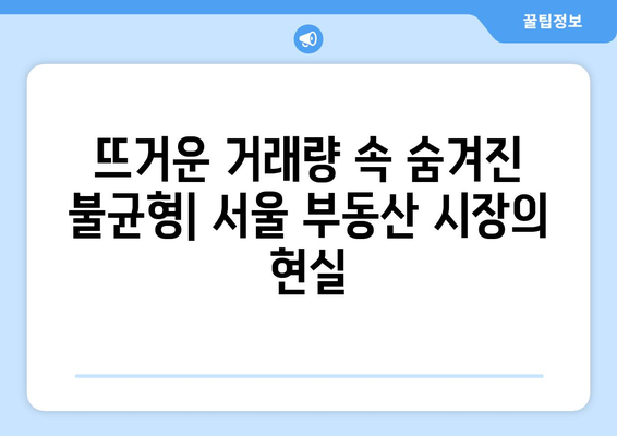 서울 부동산 시장 불균형: 거래량 증가와 가격 안정화의 딜레마