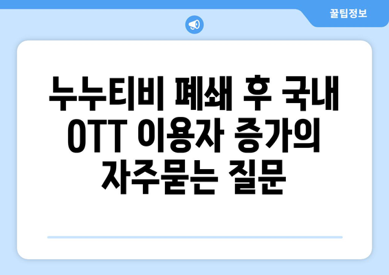 누누티비 폐쇄 후 국내 OTT 이용자 증가