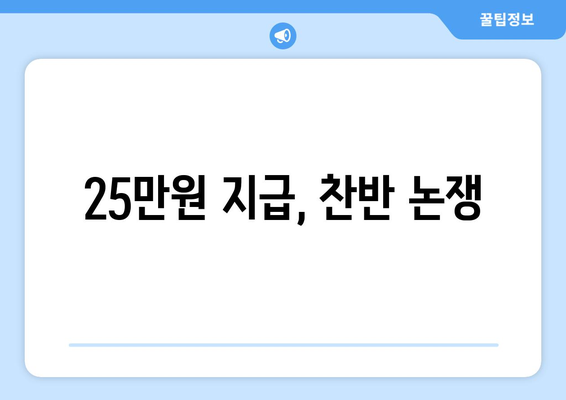 전국민에게 25만원 지급: 민생고통 완화책