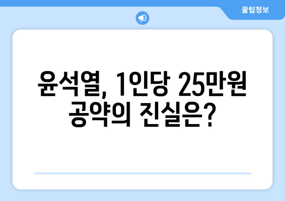 윤석열 1인당 25만원? 100억씩 주지