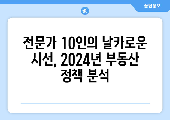 2024년 부동산 정책 평가: 전문가 10인의 의견 분석