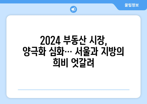 2024 부동산 시장 동향: 서울과 지방의 가격 격차 심화