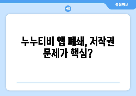 누누티비 앱 폐쇄의 의문점 해결