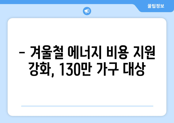 전기요금 추가 지원: 취약계층 130만 가구 대상 한동훈 발표