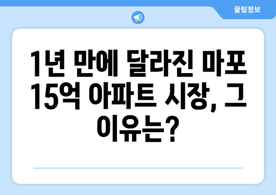 마포구 15억대 아파트 가격 상승: 1년 만에 집주인들의 환호