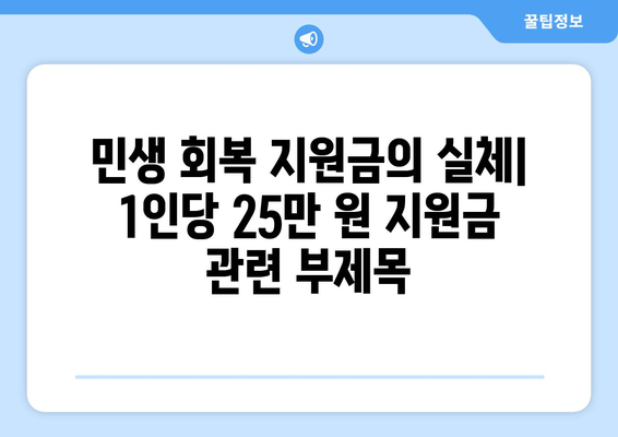 민생 회복 지원금의 실체: 1인당 25만 원 지원금