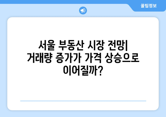 서울 부동산 시장 전망: 거래량 증가와 가격 상승의 관계