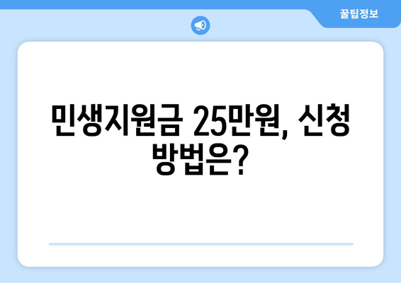 민생지원금 25만원 신청 대상 및 자격 확인