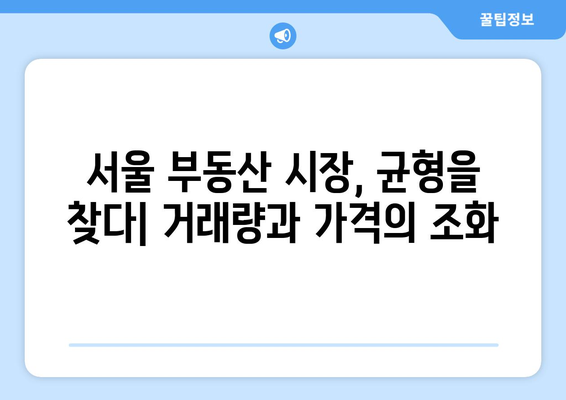 서울 부동산 시장 양극화 해소: 거래량과 가격 안정화 방안