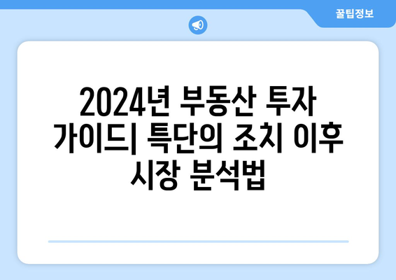 2024년 부동산 투자 가이드: 특단의 조치 이후 시장 분석법