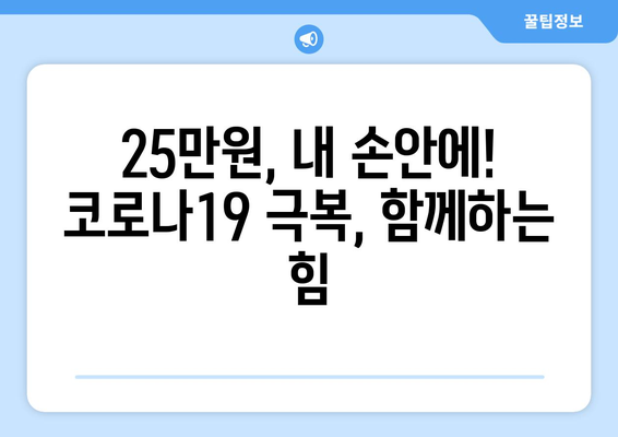 코로나19로 인해 경제에 도움이 되는 25만원 민생지원금