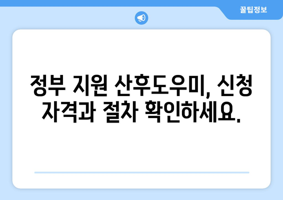 정부 지원 산후도우미 복지로 온라인 신청 방법 고수