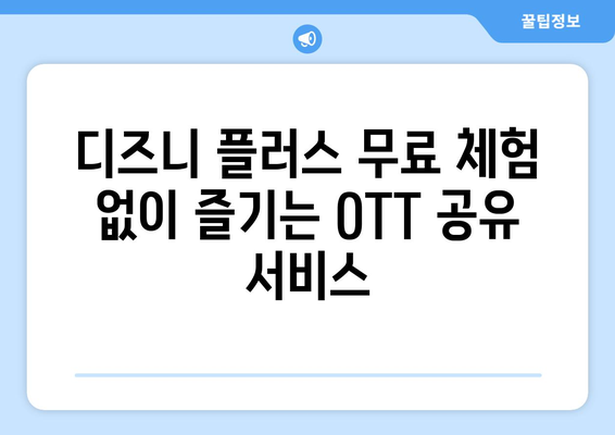 OTT 공유 서비스: 디즈니 플러스 무료 체험 대안