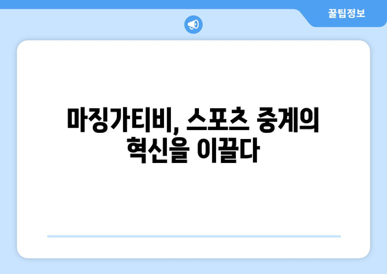 마징가티비: 스포츠 중계의 혁명