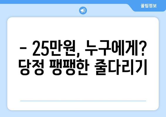 25만원 지원금 갈등: 당정 격돌