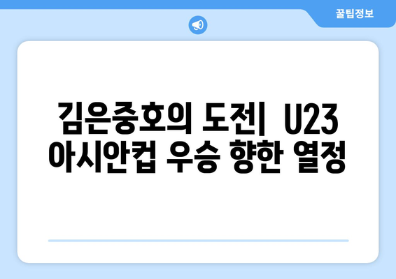 AFC U23 아시안컵 일본 대 한국 축구 중계 및 분석