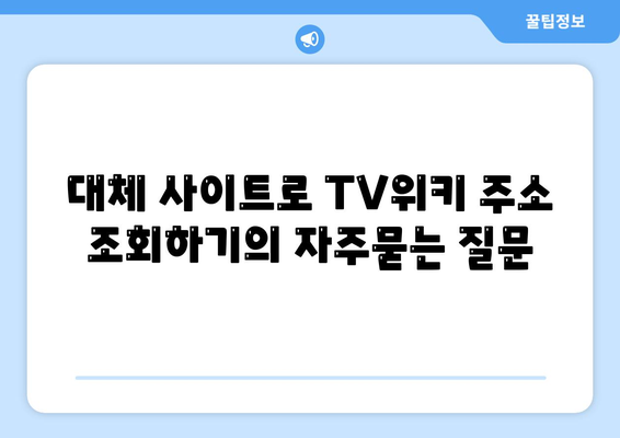 대체 사이트로 TV위키 주소 조회하기