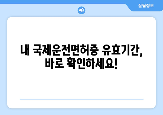 국제운전면허증 유효기간 확인 및 발급 방법 안내