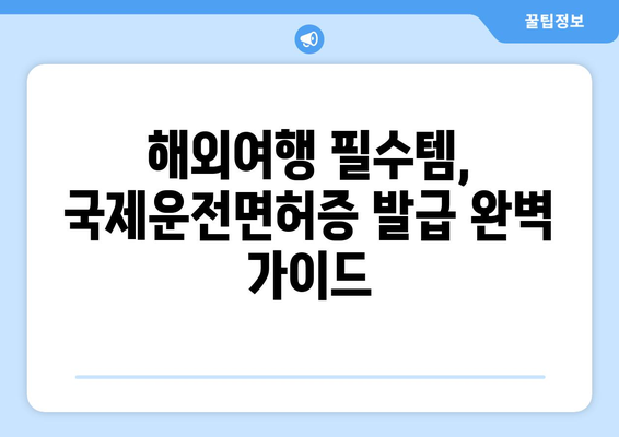 국제운전면허증 발급 절차와 유효기간 확인, 최신 가이드