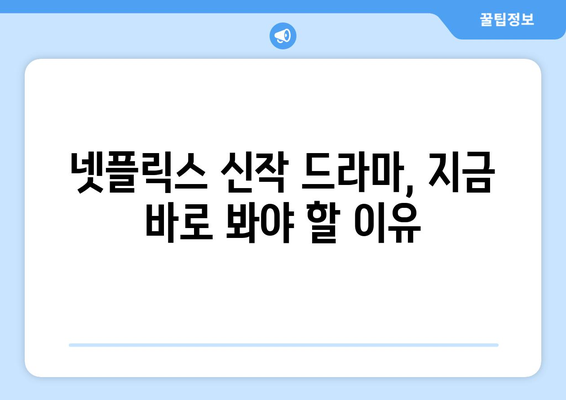 지금 뜨는 넷플릭스 최신 드라마 리뷰