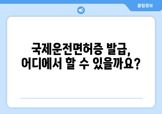 국제운전면허증 발급 방법, 발급 소요 시간과 유효기간 안내