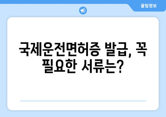 국제운전면허증 발급 시 필수 서류 및 발급 시간