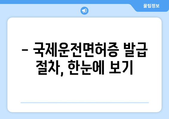 국제운전면허증 발급 시 필요한 준비물과 절차