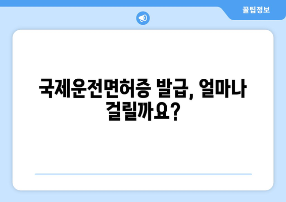 국제운전면허증 발급 소요 시간 및 절차, 최신 정보 확인