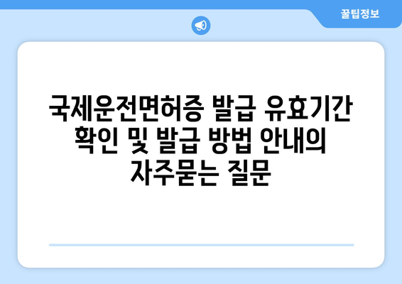 국제운전면허증 발급 유효기간 확인 및 발급 방법 안내