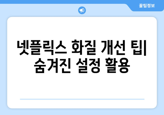 최적의 화질로 넷플릭스 즐기는 방법