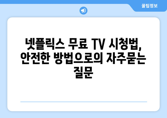 넷플릭스 무료 TV 시청법, 안전한 방법으로