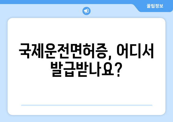 국제운전면허증 발급 소요 시간과 유효기간 연장 방법