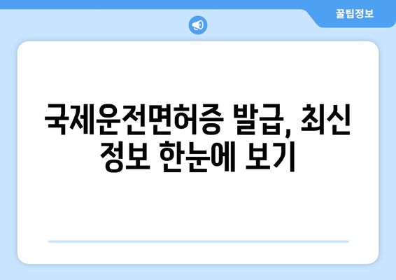 국제운전면허증 발급 소요 시간과 발급 절차, 최신 정보 확인