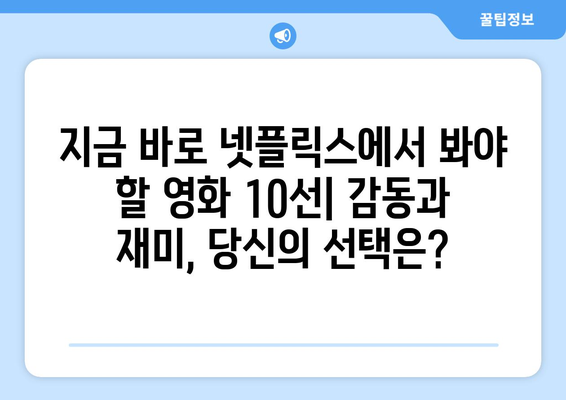 감동과 재미를 동시에! 넷플릭스 영화 추천 베스트 10