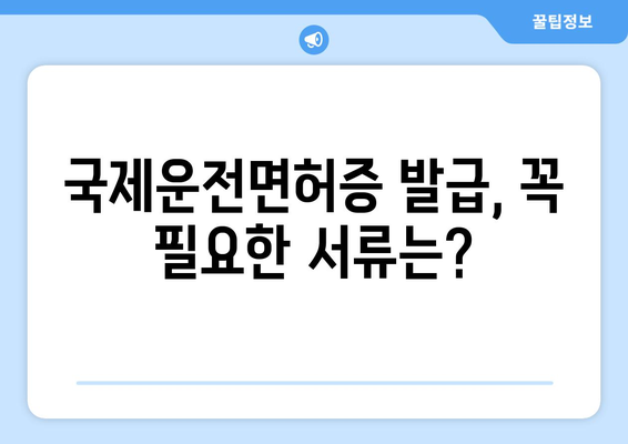 국제운전면허증 발급 소요 시간과 발급 절차, 최신 정보 확인