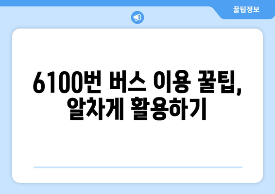 인천공항버스 6100번 노선 시간표와 요금 정보