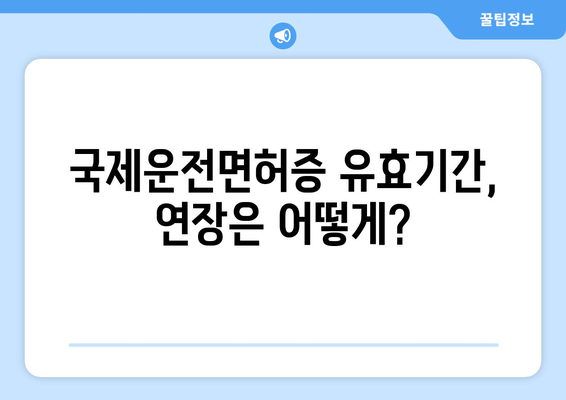 국제운전면허증 발급 소요 시간과 유효기간 연장 방법