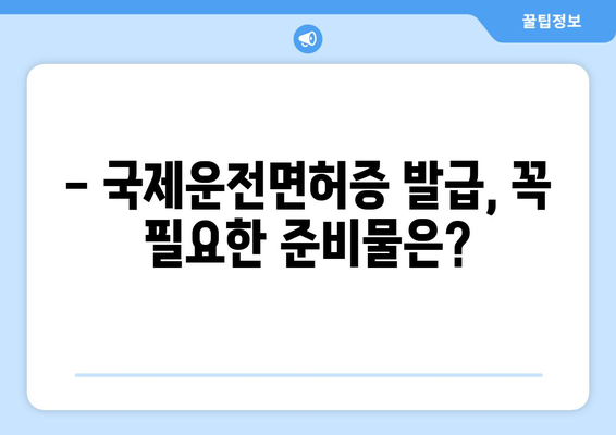 국제운전면허증 발급 시 준비물과 발급 절차