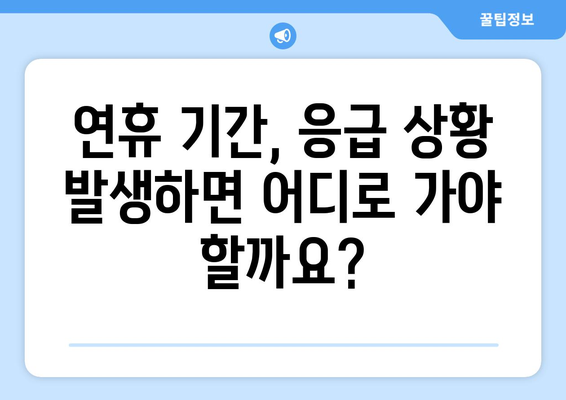 연휴 병원 약국 리스트, 연휴 중 문 여는 병원과 약국 정보