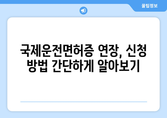 국제운전면허증 유효기간 확인 및 연장 방법 안내