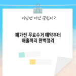 폐가전 무료수거 예약부터 배출까지 완벽정리